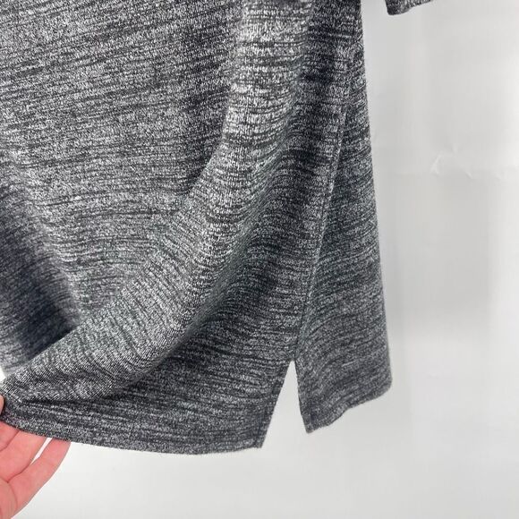 LOFT Womens Ruffle Sleeve Blouse Top Stretch Scoop Neck Pullover Gray XS - Picture 6 of 11